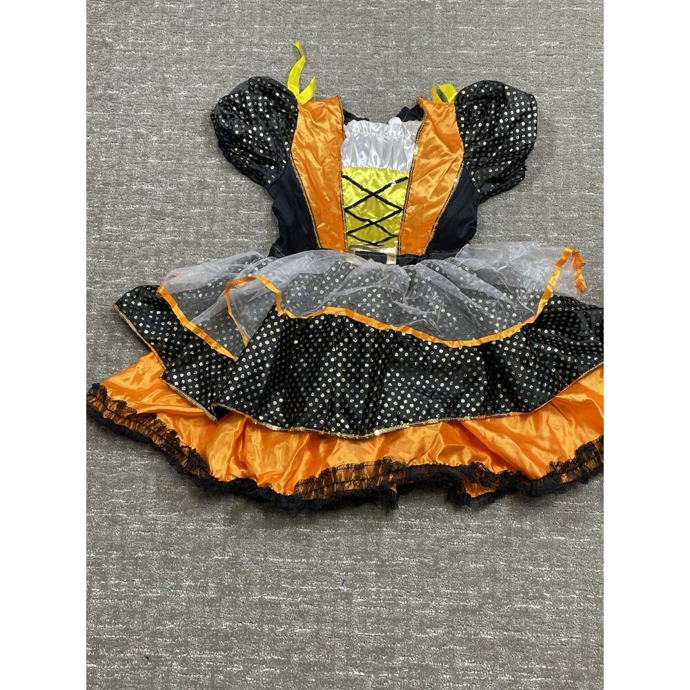Goodmark Candy Corn Witch Girls Costume L 10/12 Halloween Dress
